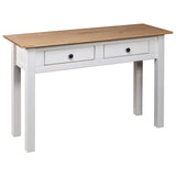 NNEVL Console Table White 110x40x72 cm Solid Pine Wood Panama Range