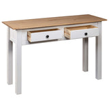 NNEVL Console Table White 110x40x72 cm Solid Pine Wood Panama Range