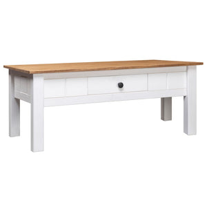 NNEVL Coffee Table White 100x60x45 cm Solid Pine Wood Panama Range