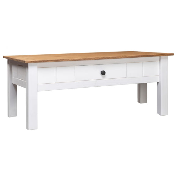 NNEVL Coffee Table White 100x60x45 cm Solid Pine Wood Panama Range