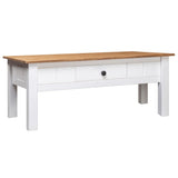 NNEVL Coffee Table White 100x60x45 cm Solid Pine Wood Panama Range