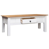 NNEVL Coffee Table White 100x60x45 cm Solid Pine Wood Panama Range