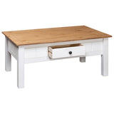 NNEVL Coffee Table White 100x60x45 cm Solid Pine Wood Panama Range