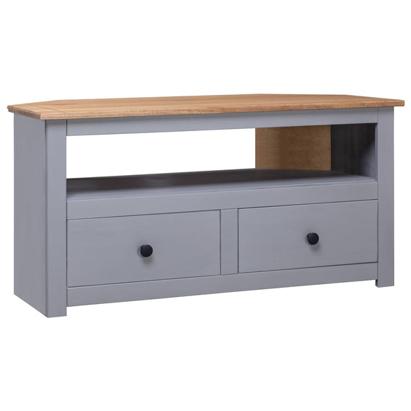 NNEVL Corner TV Cabinet Grey 93x49x49 cm Solid Pine Panama Range