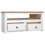 NNEVL Corner TV Cabinet White 93x49x49 cm Solid Pine Panama Range