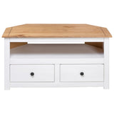 NNEVL Corner TV Cabinet White 93x49x49 cm Solid Pine Panama Range