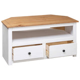 NNEVL Corner TV Cabinet White 93x49x49 cm Solid Pine Panama Range