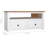 NNEVL Corner TV Cabinet White 93x49x49 cm Solid Pine Panama Range