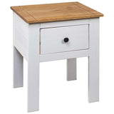 NNEVL Bedside Cabinet White 46x40x57 cm Pine Panama Range