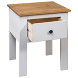 NNEVL Bedside Cabinet White 46x40x57 cm Pine Panama Range