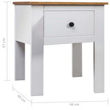 NNEVL Bedside Cabinet White 46x40x57 cm Pine Panama Range