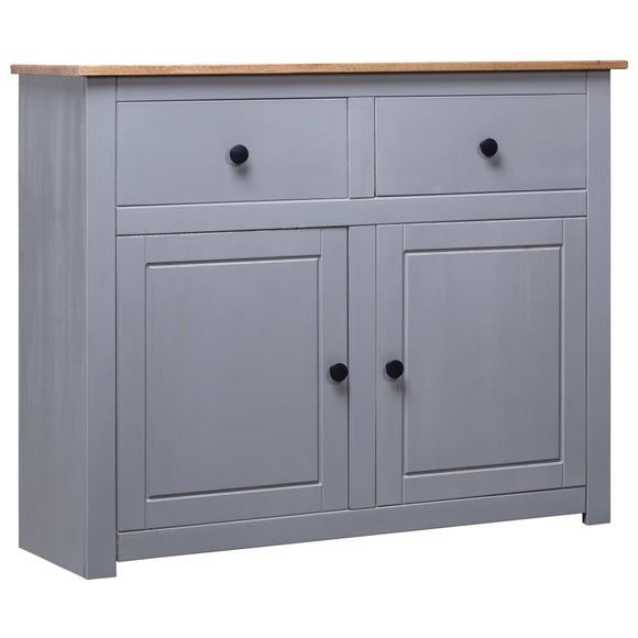 NNEVL Sideboard Grey 93x40x80 cm Solid Pinewood Panama Range