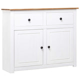 NNEVL Sideboard White 93x40x80 cm Solid Pinewood Panama Range