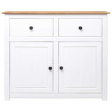 NNEVL Sideboard White 93x40x80 cm Solid Pinewood Panama Range
