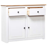 NNEVL Sideboard White 93x40x80 cm Solid Pinewood Panama Range