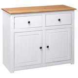 NNEVL Sideboard White 93x40x80 cm Solid Pinewood Panama Range