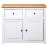 NNEVL Sideboard White 93x40x80 cm Solid Pinewood Panama Range