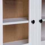 NNEVL Highboard White 93x40.5x180 cm Solid Pinewood Panama Range