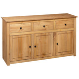 NNEVL Sideboard 135x40x80 cm Solid Pinewood Panama Range