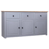 NNEVL Sideboard Grey 135x40x80 cm Solid Pinewood Panama Range