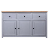 NNEVL Sideboard Grey 135x40x80 cm Solid Pinewood Panama Range