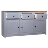 NNEVL Sideboard Grey 135x40x80 cm Solid Pinewood Panama Range