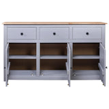 NNEVL Sideboard Grey 135x40x80 cm Solid Pinewood Panama Range