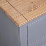 NNEVL Sideboard Grey 135x40x80 cm Solid Pinewood Panama Range