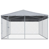 NNEVL Outdoor Dog Kennel with Roof 382x382x225 cm