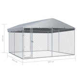 NNEVL Outdoor Dog Kennel with Roof 382x382x225 cm