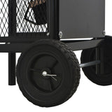 NNEVL Firewood Cart Black 30x35x81 cm Steel