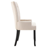 NNEVL Dining Chairs with Armrests 2 pcs Beige Fabric