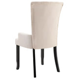 NNEVL Dining Chairs with Armrests 2 pcs Beige Fabric