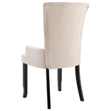 NNEVL Dining Chairs with Armrests 6 pcs Beige Fabric