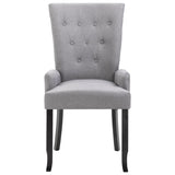NNEVL Dining Chairs with Armrests 4 pcs Light Grey Fabric