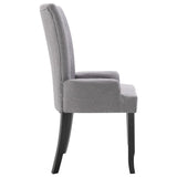NNEVL Dining Chairs with Armrests 4 pcs Light Grey Fabric