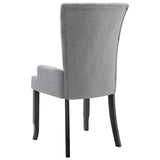 NNEVL Dining Chairs with Armrests 4 pcs Light Grey Fabric