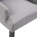 NNEVL Dining Chairs with Armrests 4 pcs Light Grey Fabric