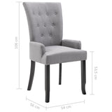 NNEVL Dining Chairs with Armrests 4 pcs Light Grey Fabric