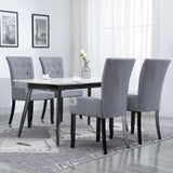 NNEVL Dining Chairs with Armrests 4 pcs Light Grey Fabric