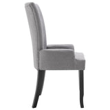 NNEVL Dining Chairs with Armrests 6 pcs Light Grey Fabric