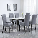 NNEVL Dining Chairs with Armrests 6 pcs Light Grey Fabric