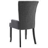 NNEVL Dining Chairs with Armrests 2 pcs Dark Grey Fabric