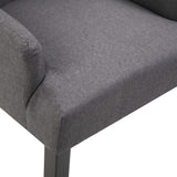 NNEVL Dining Chairs with Armrests 2 pcs Dark Grey Fabric