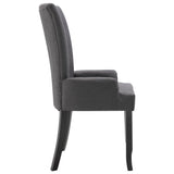 NNEVL Dining Chairs with Armrests 6 pcs Dark Grey Fabric