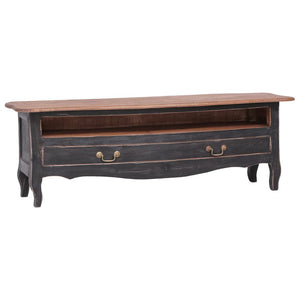 NNEVL TV Cabinet 120x30x40 cm Black Solid Reclaimed Wood