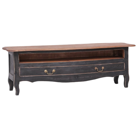 NNEVL TV Cabinet 120x30x40 cm Black Solid Reclaimed Wood