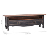 NNEVL TV Cabinet 120x30x40 cm Black Solid Reclaimed Wood