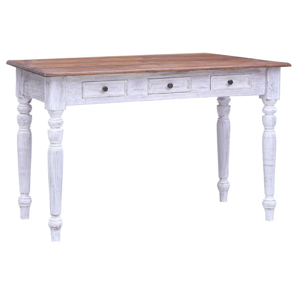 NNEVL Desk with Drawers White 117x57x75 cm Solid Reclaimed Wood