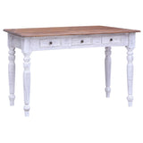 NNEVL Desk with Drawers White 117x57x75 cm Solid Reclaimed Wood